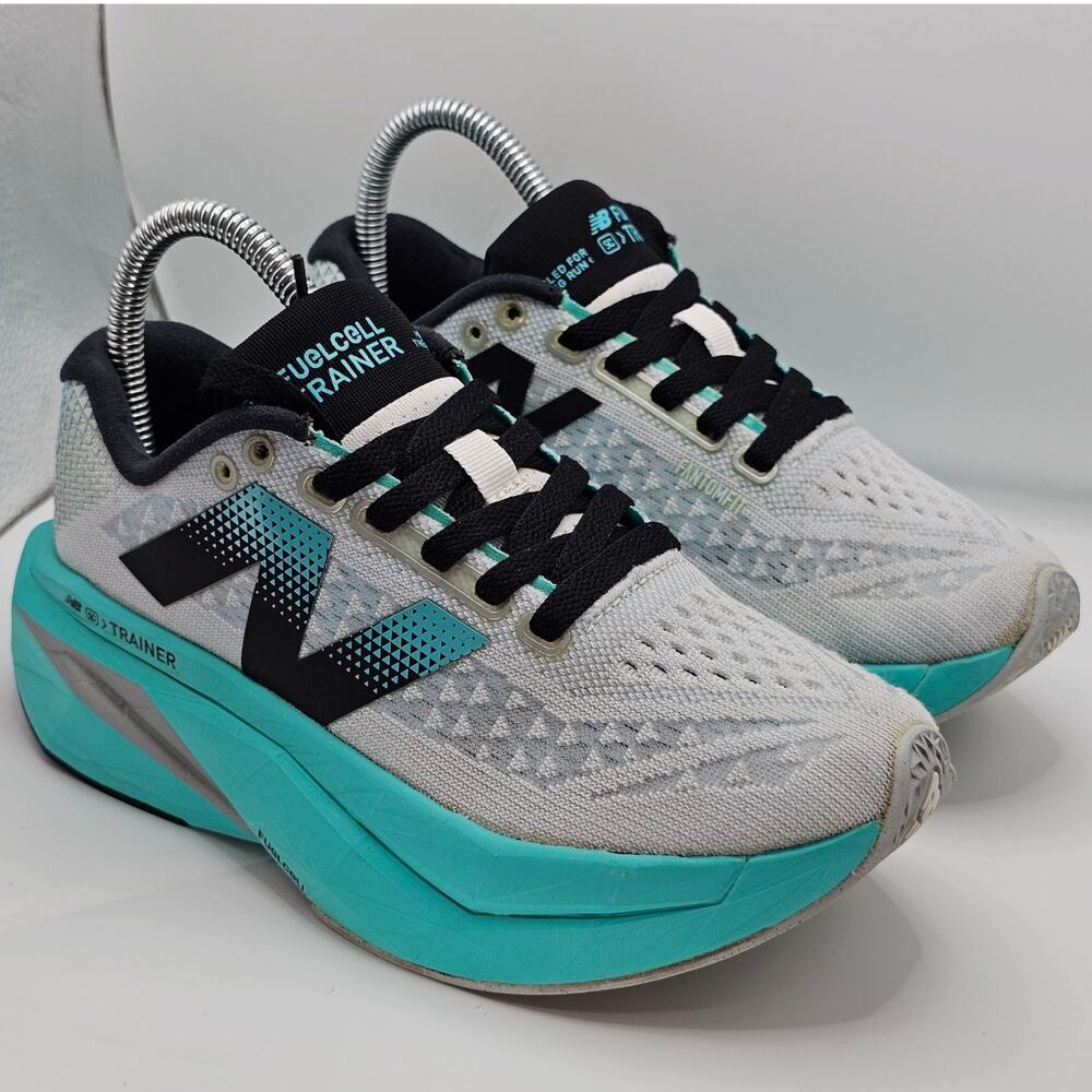 New Balance Fuelcell Supercomp Trainer v3 White Cyber Jade Womens 6.5B UK 4.5